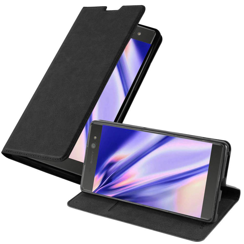 Cadorabo Hülle für Sony Xperia XA ULTRA Schutz Hülle in Schwarz Handyhülle Etui Case Cover Magnetverschluss