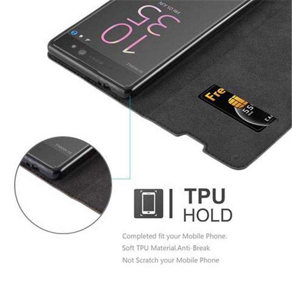 Cadorabo Hülle für Sony Xperia XA ULTRA Schutz Hülle in Schwarz Handyhülle Etui Case Cover Magnetverschluss