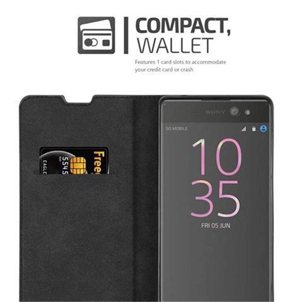 Cadorabo Hülle für Sony Xperia XA ULTRA Schutz Hülle in Schwarz Handyhülle Etui Case Cover Magnetverschluss