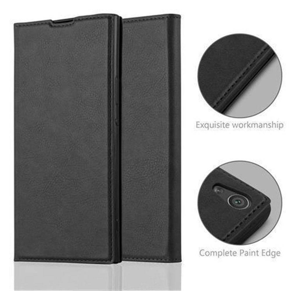 Cadorabo Hülle für Sony Xperia XA1 Schutz Hülle in Schwarz Handyhülle Etui Case Cover Magnetverschluss