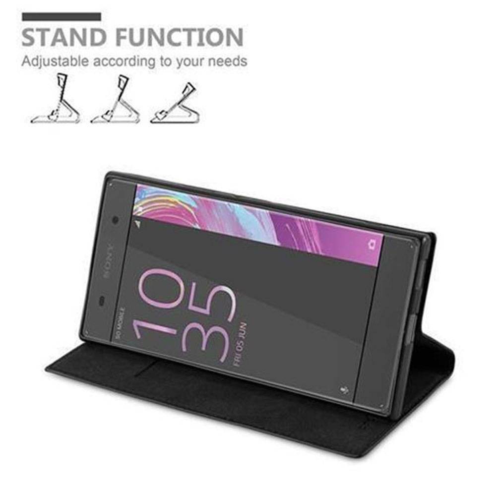 Cadorabo Hülle für Sony Xperia XA1 Schutz Hülle in Schwarz Handyhülle Etui Case Cover Magnetverschluss