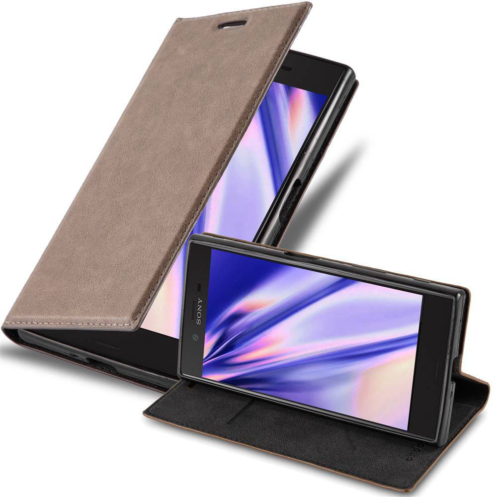 Cadorabo Hülle für Sony Xperia X COMPACT Schutz Hülle in Braun Handyhülle Etui Case Cover Magnetverschluss