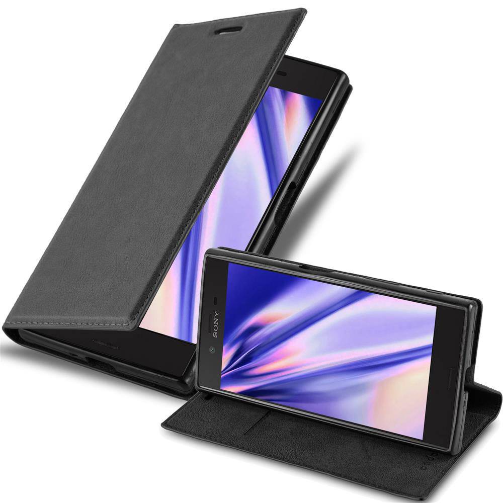 Cadorabo Hülle für Sony Xperia X COMPACT Schutz Hülle in Schwarz Handyhülle Etui Case Cover Magnetverschluss