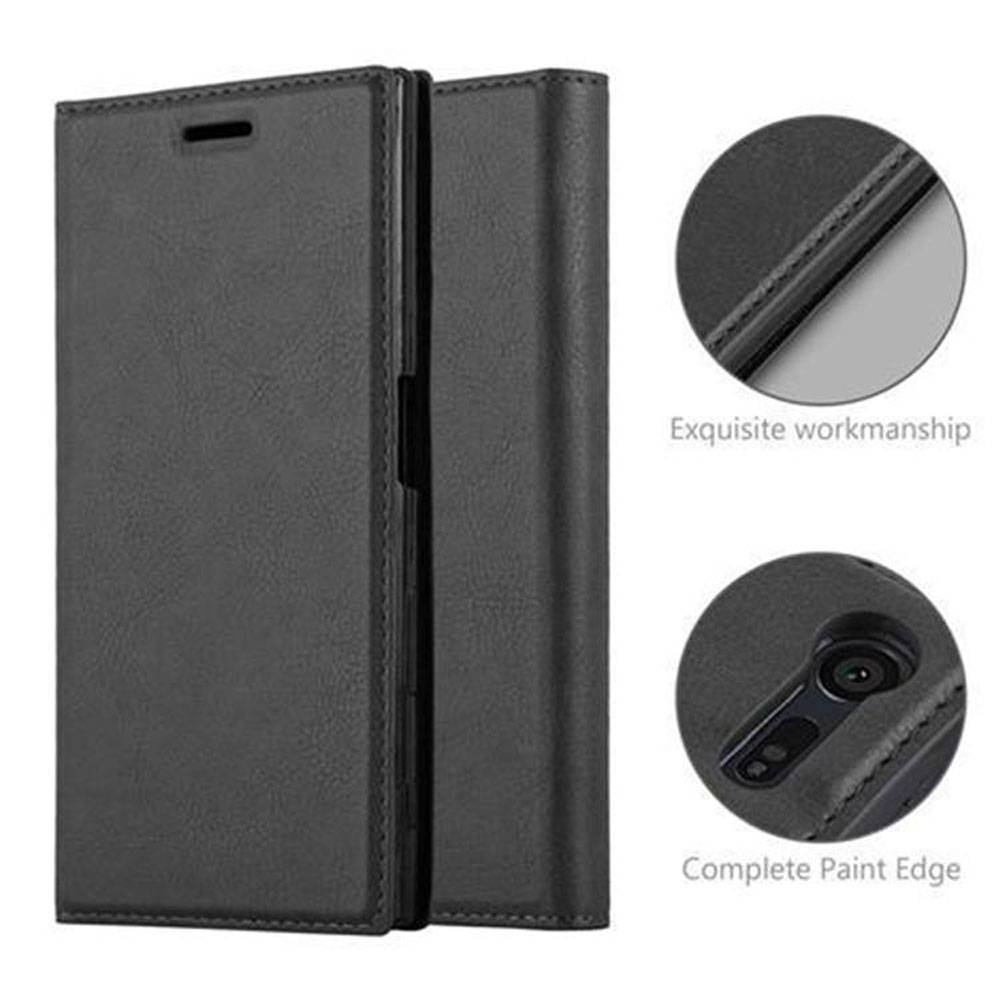 Cadorabo Hülle für Sony Xperia X COMPACT Schutz Hülle in Schwarz Handyhülle Etui Case Cover Magnetverschluss