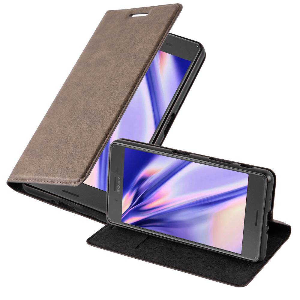 Cadorabo Hülle für Sony Xperia X PERFORMANCE Schutz Hülle in Braun Handyhülle Etui Case Cover Magnetverschluss