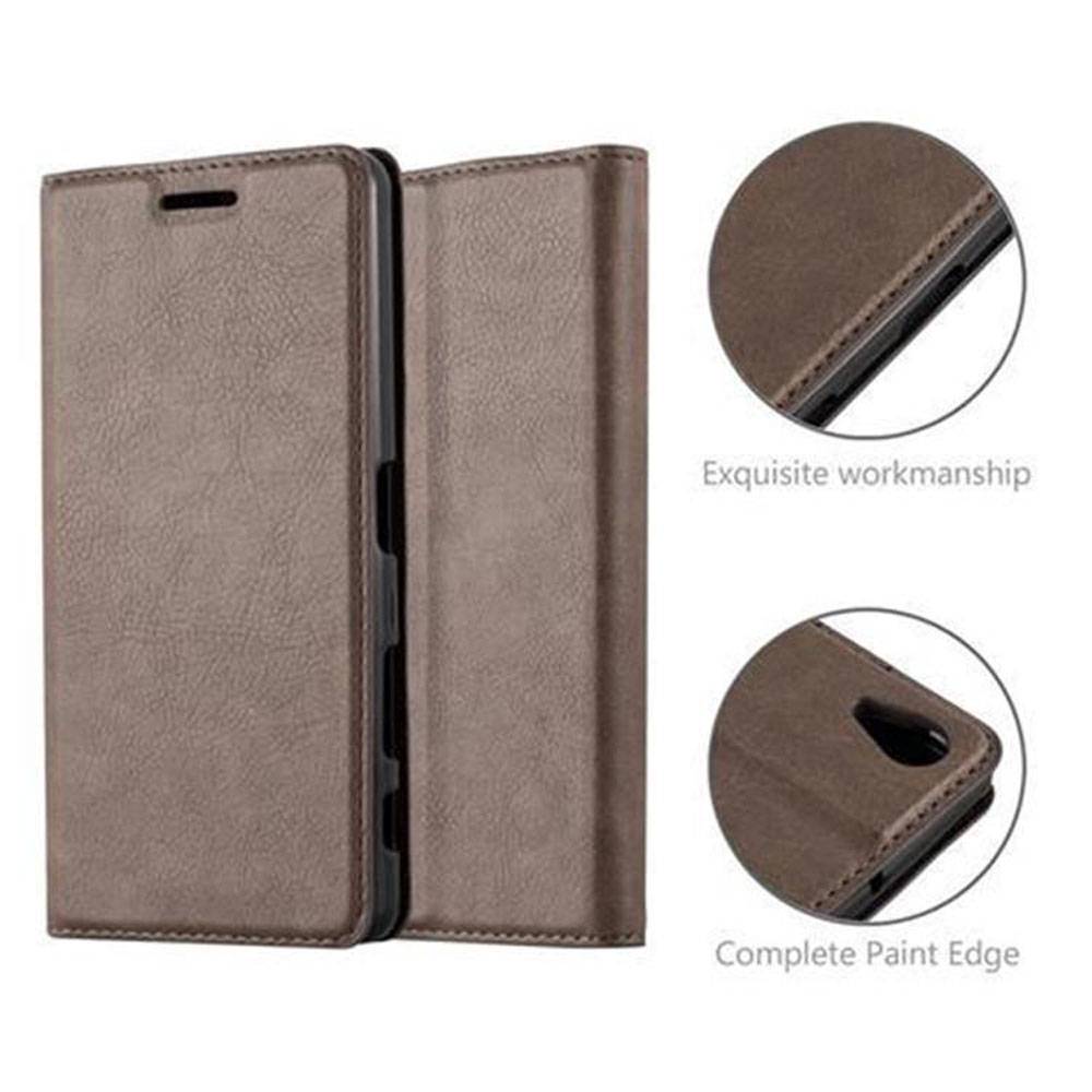 Cadorabo Hülle für Sony Xperia X PERFORMANCE Schutz Hülle in Braun Handyhülle Etui Case Cover Magnetverschluss