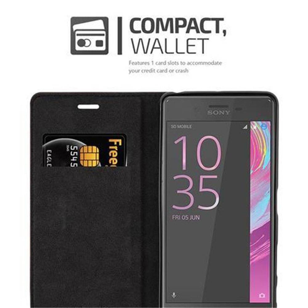 Cadorabo Hülle für Sony Xperia X PERFORMANCE Schutz Hülle in Braun Handyhülle Etui Case Cover Magnetverschluss