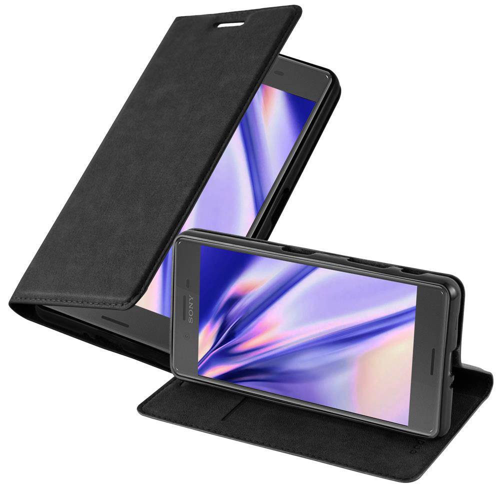 Cadorabo Hülle für Sony Xperia X PERFORMANCE Schutz Hülle in Schwarz Handyhülle Etui Case Cover Magnetverschluss