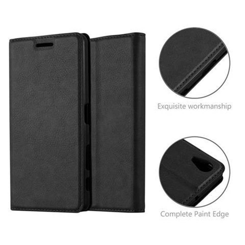 Cadorabo Hülle für Sony Xperia X PERFORMANCE Schutz Hülle in Schwarz Handyhülle Etui Case Cover Magnetverschluss