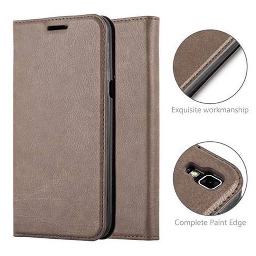 Cadorabo Hülle für LG X POWER Schutz Hülle in Braun Handyhülle Etui Case Cover Magnetverschluss