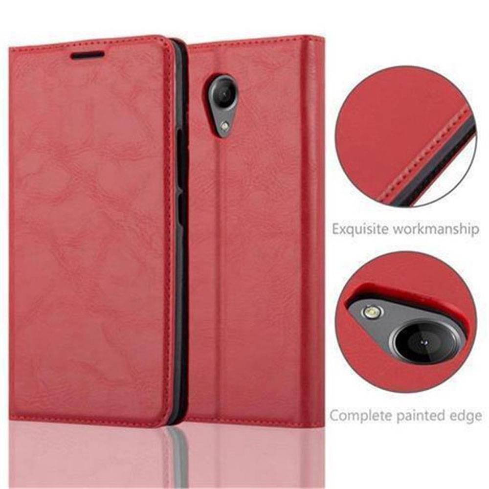 Cadorabo Hülle für WIKO ROBBY Schutz Hülle in Rot Handyhülle Etui Case Cover Magnetverschluss