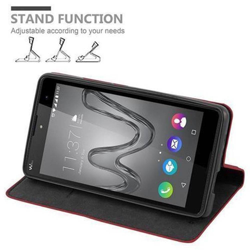 Cadorabo Hülle für WIKO ROBBY Schutz Hülle in Rot Handyhülle Etui Case Cover Magnetverschluss