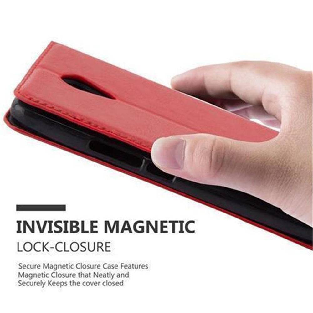 Cadorabo Hülle für WIKO ROBBY Schutz Hülle in Rot Handyhülle Etui Case Cover Magnetverschluss