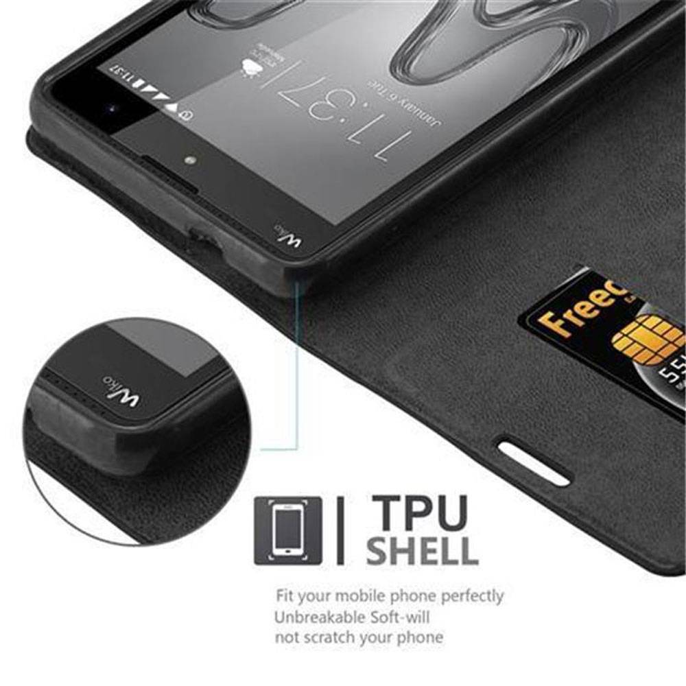 Cadorabo Hülle für WIKO ROBBY Schutz Hülle in Schwarz Handyhülle Etui Case Cover Magnetverschluss