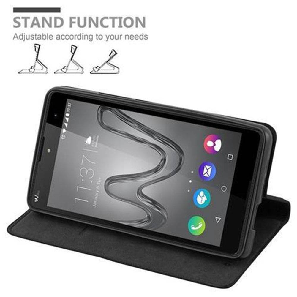 Cadorabo Hülle für WIKO ROBBY Schutz Hülle in Schwarz Handyhülle Etui Case Cover Magnetverschluss