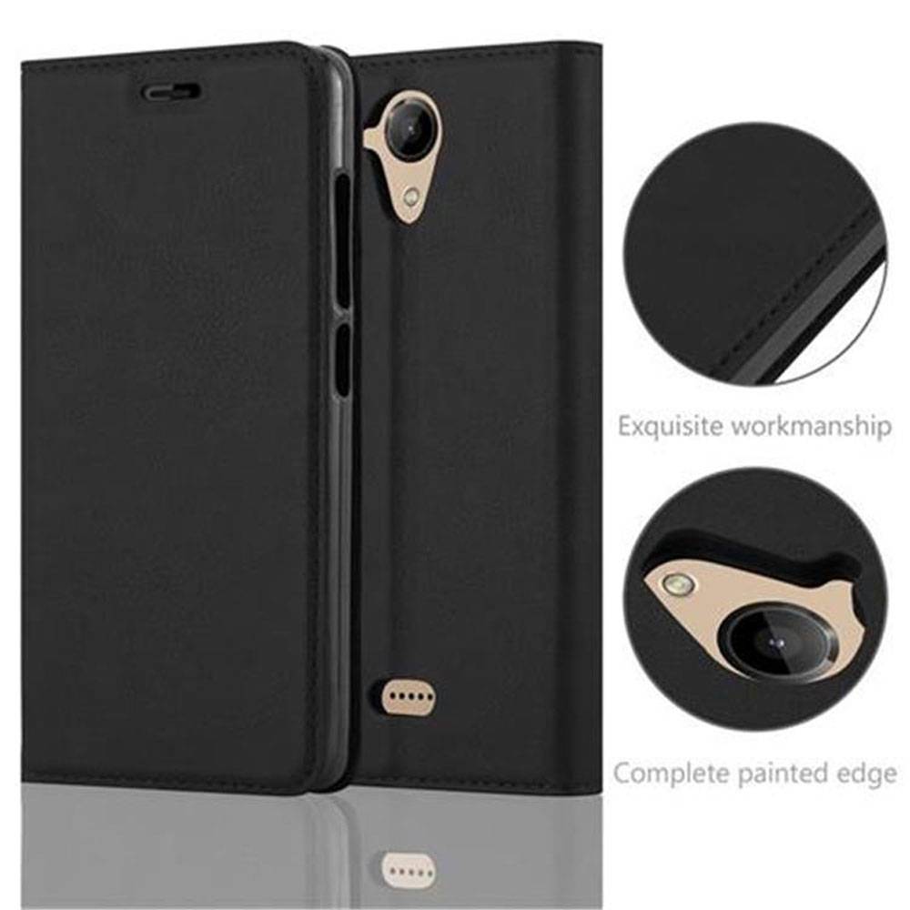 Cadorabo Hülle für WIKO U FEEL LITE Schutz Hülle in Schwarz Handyhülle Etui Case Cover Magnetverschluss