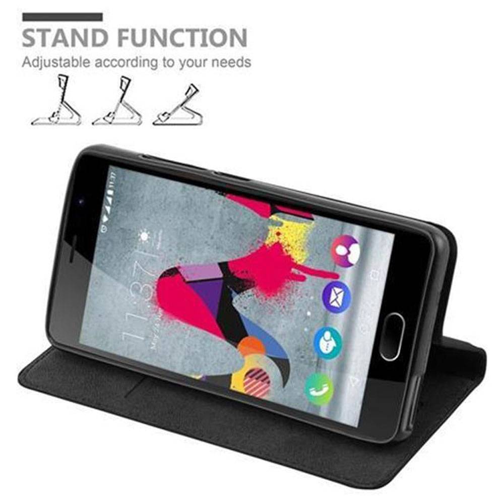 Cadorabo Hülle für WIKO U FEEL LITE Schutz Hülle in Schwarz Handyhülle Etui Case Cover Magnetverschluss