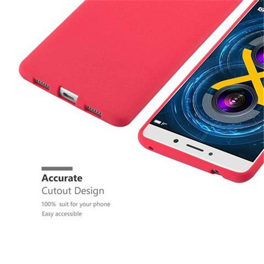 Cadorabo Schutzhülle für Huawei MATE 9 LITE / GR5 2017 / Honor 6X Hülle in Rot Handyhülle TPU Etui Cover Case