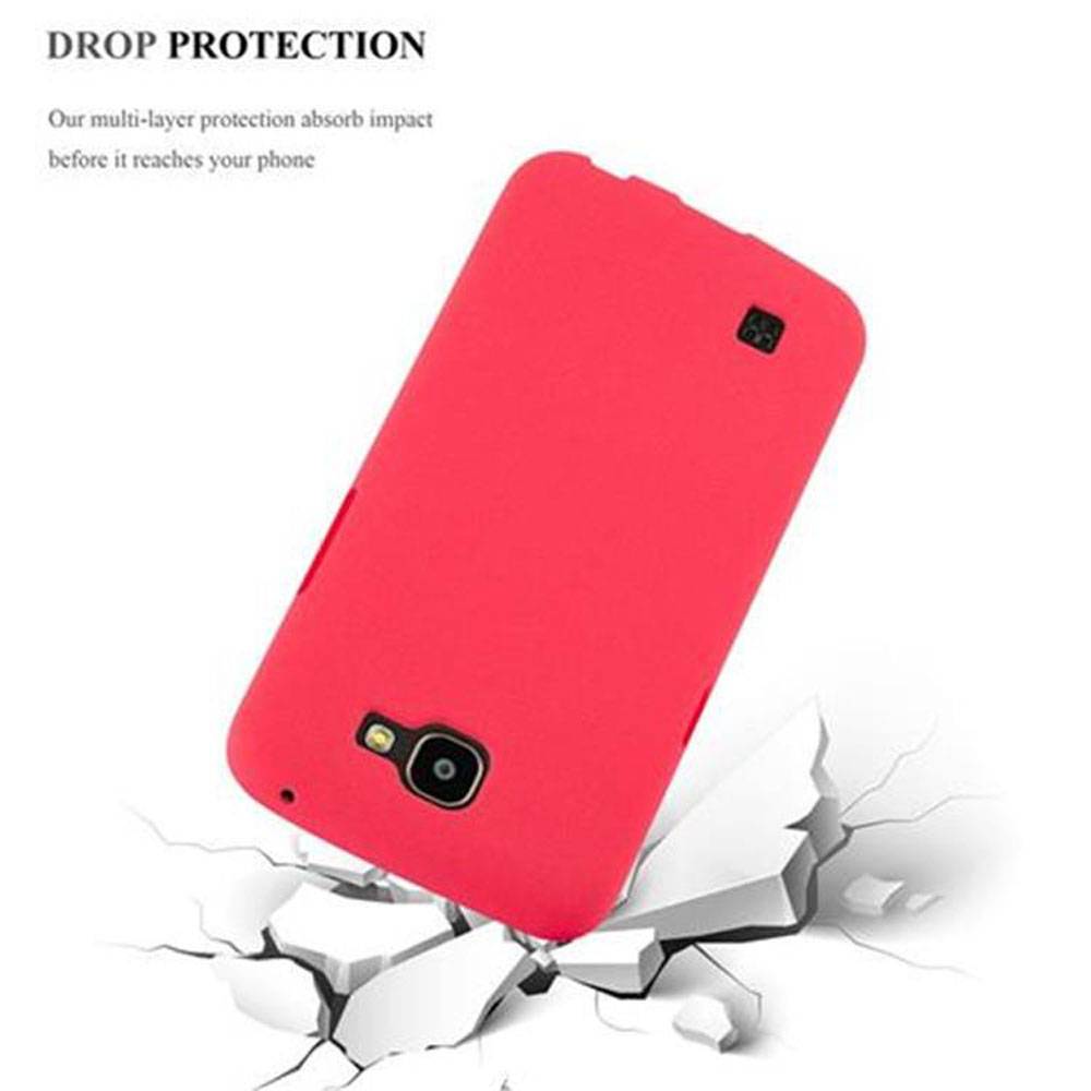 Cadorabo Schutzhülle für LG K4 2016 Hülle in Rot Handyhülle TPU Etui Cover Case