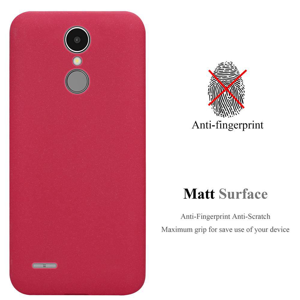Cadorabo Schutzhülle für LG K8 2017 Hülle in Rot Handyhülle TPU Etui Cover Case