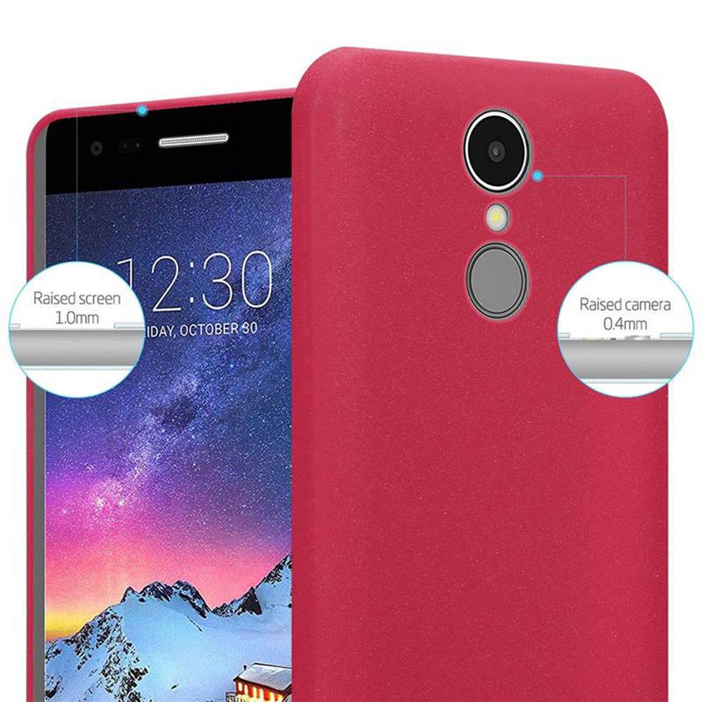 Cadorabo Schutzhülle für LG K8 2017 Hülle in Rot Handyhülle TPU Etui Cover Case