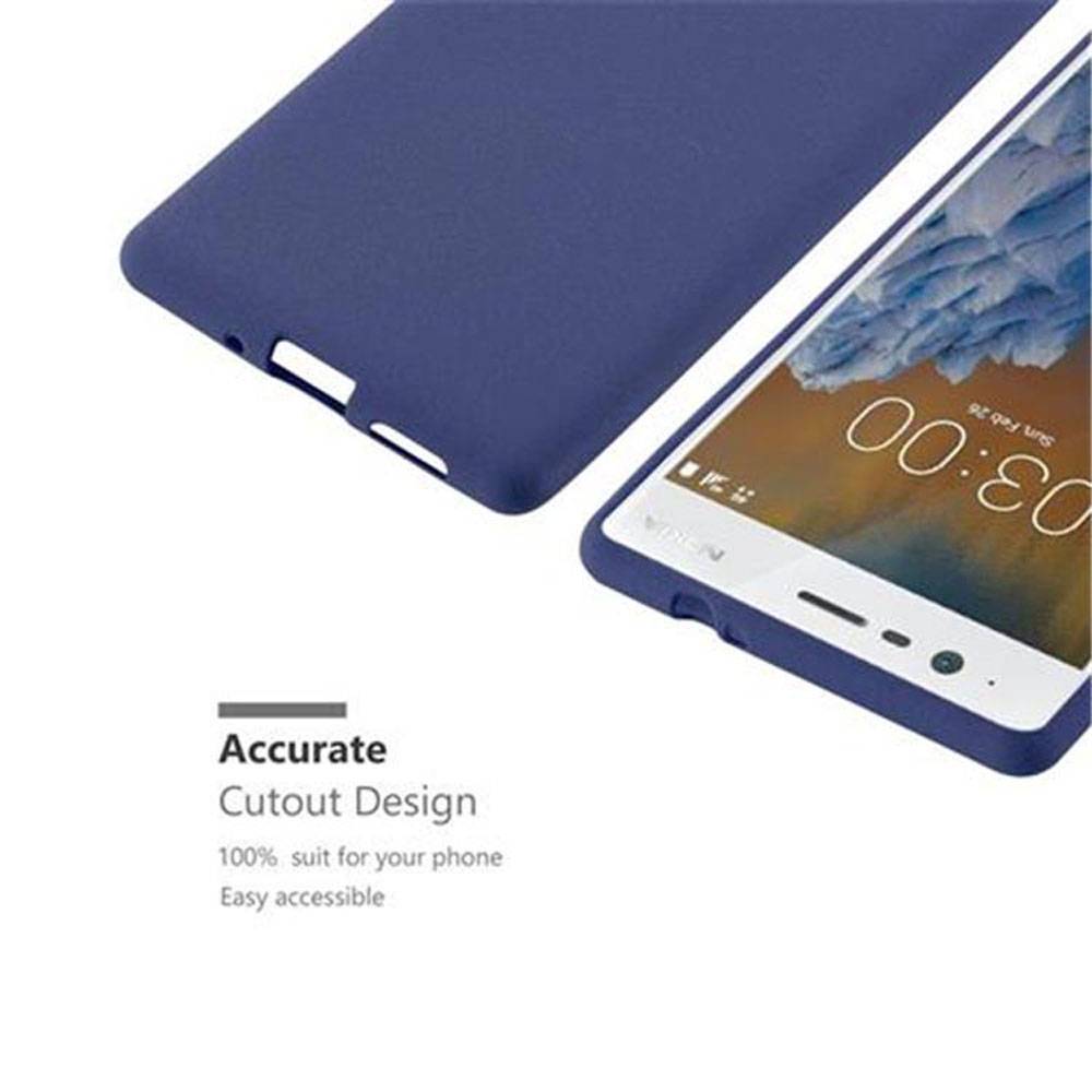 Cadorabo Schutzhülle für Nokia 3 2017 Hülle in Blau Handyhülle TPU Etui Cover Case