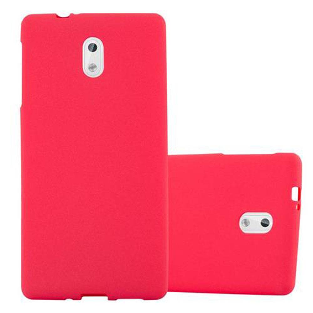 Cadorabo Schutzhülle für Nokia 3 2017 Hülle in Rot Handyhülle TPU Etui Cover Case