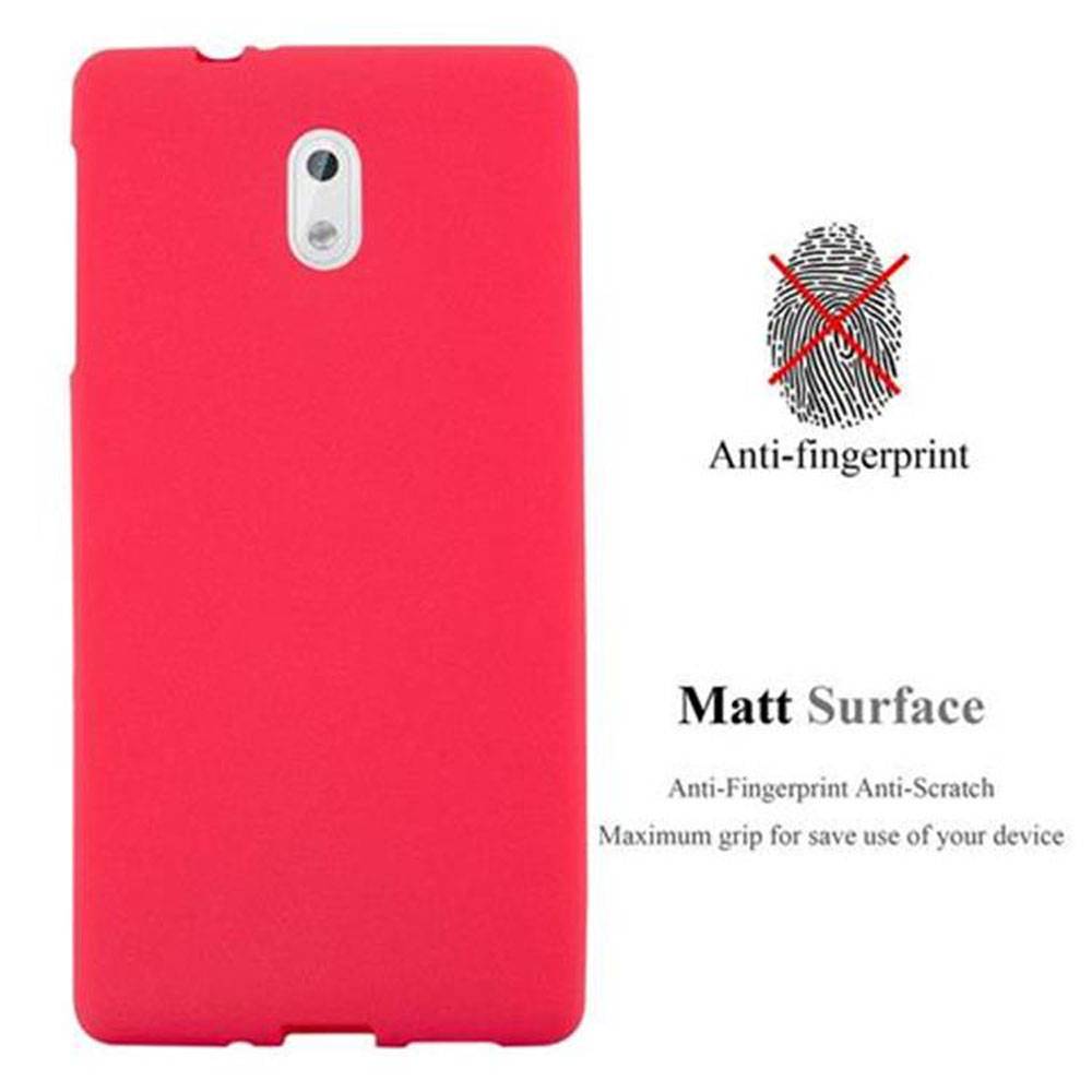 Cadorabo Schutzhülle für Nokia 3 2017 Hülle in Rot Handyhülle TPU Etui Cover Case