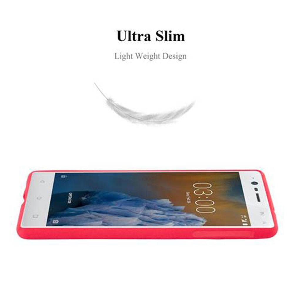 Cadorabo Schutzhülle für Nokia 3 2017 Hülle in Rot Handyhülle TPU Etui Cover Case