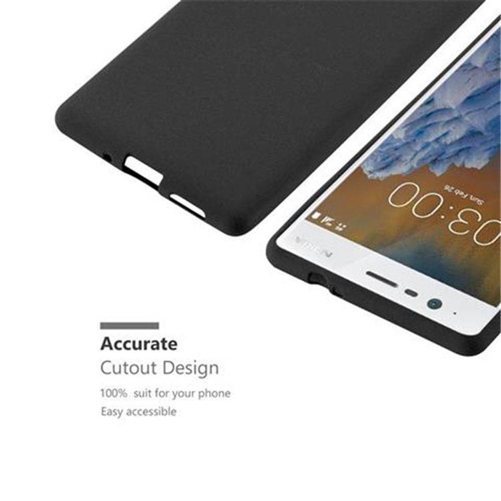 Cadorabo Schutzhülle für Nokia 3 2017 Hülle in Schwarz Handyhülle TPU Etui Cover Case