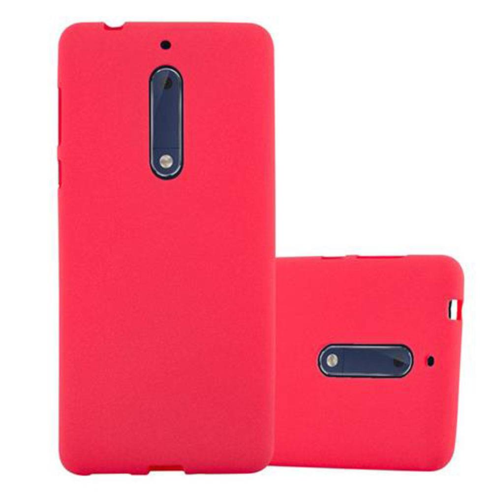 Cadorabo Schutzhülle für Nokia 5 2017 Hülle in Rot Handyhülle TPU Etui Cover Case