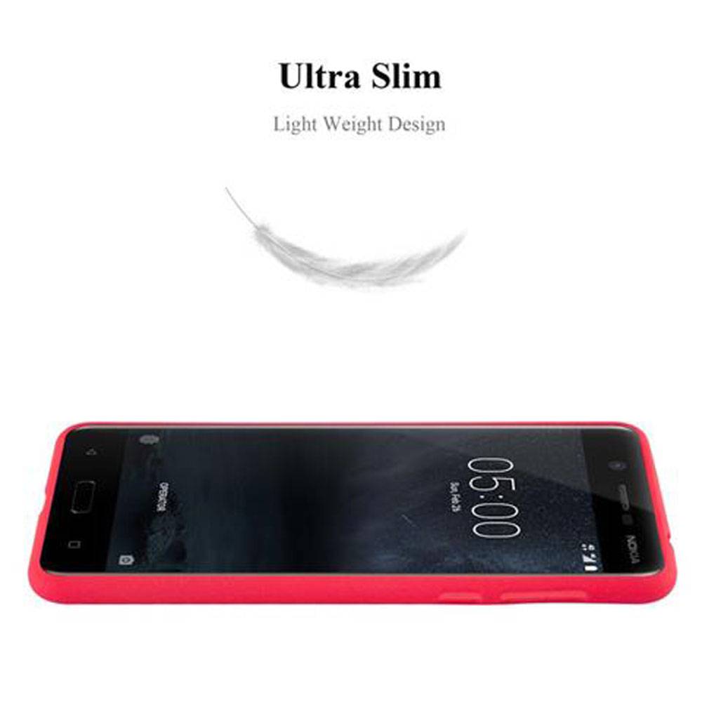 Cadorabo Schutzhülle für Nokia 5 2017 Hülle in Rot Handyhülle TPU Etui Cover Case