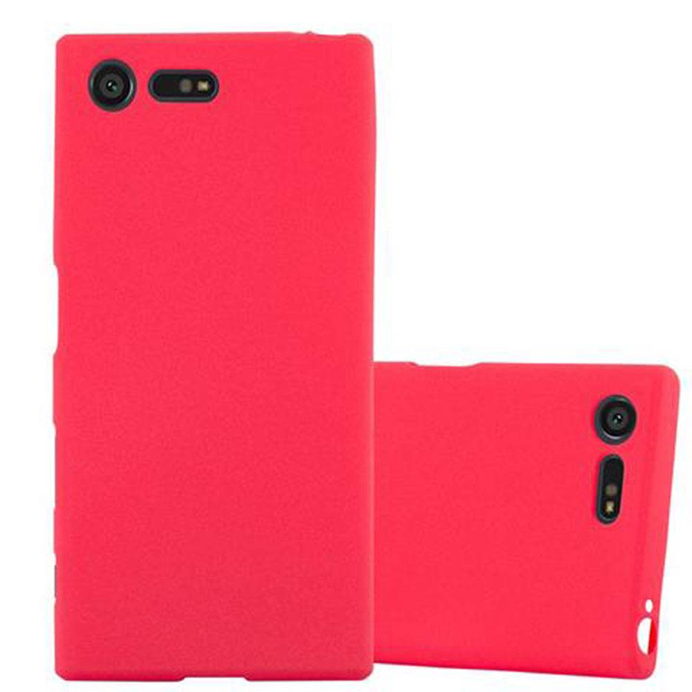Cadorabo Schutzhülle für Sony Xperia X COMPACT Hülle in Rot Handyhülle TPU Etui Cover Case