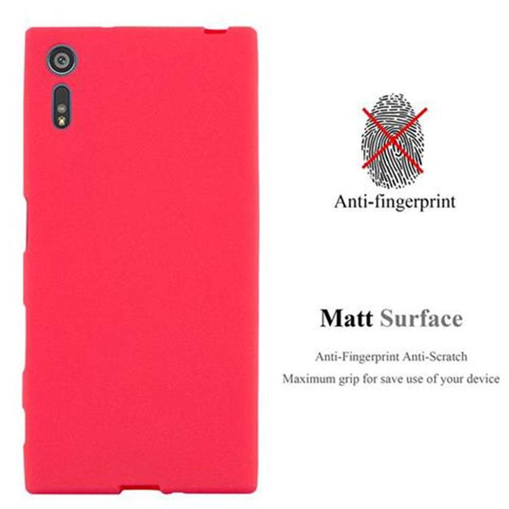 Cadorabo Schutzhülle für Sony Xperia XZ / XZs Hülle in Rot Handyhülle TPU Etui Cover Case