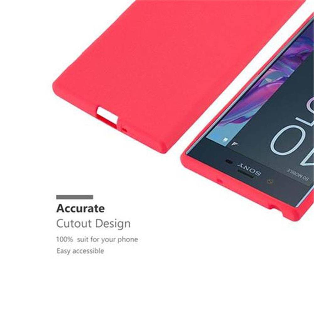 Cadorabo Schutzhülle für Sony Xperia XZ / XZs Hülle in Rot Handyhülle TPU Etui Cover Case