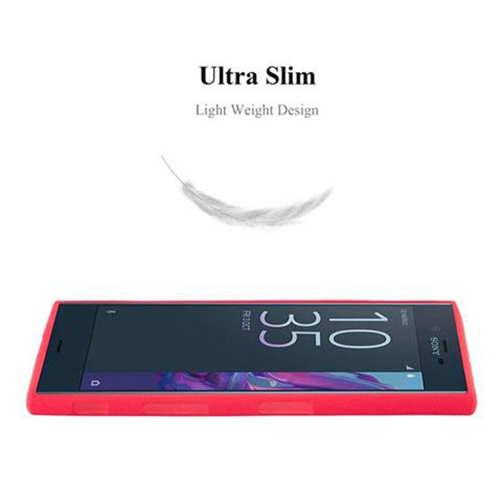 Cadorabo Schutzhülle für Sony Xperia XZ / XZs Hülle in Rot Handyhülle TPU Etui Cover Case