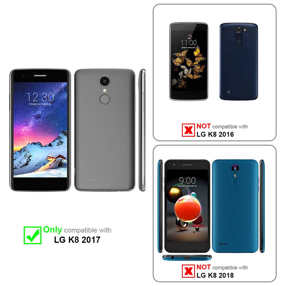Cadorabo Schutzhülle für LG K8 2017 Hülle in Blau Handyhülle TPU Silikon Etui Cover Case