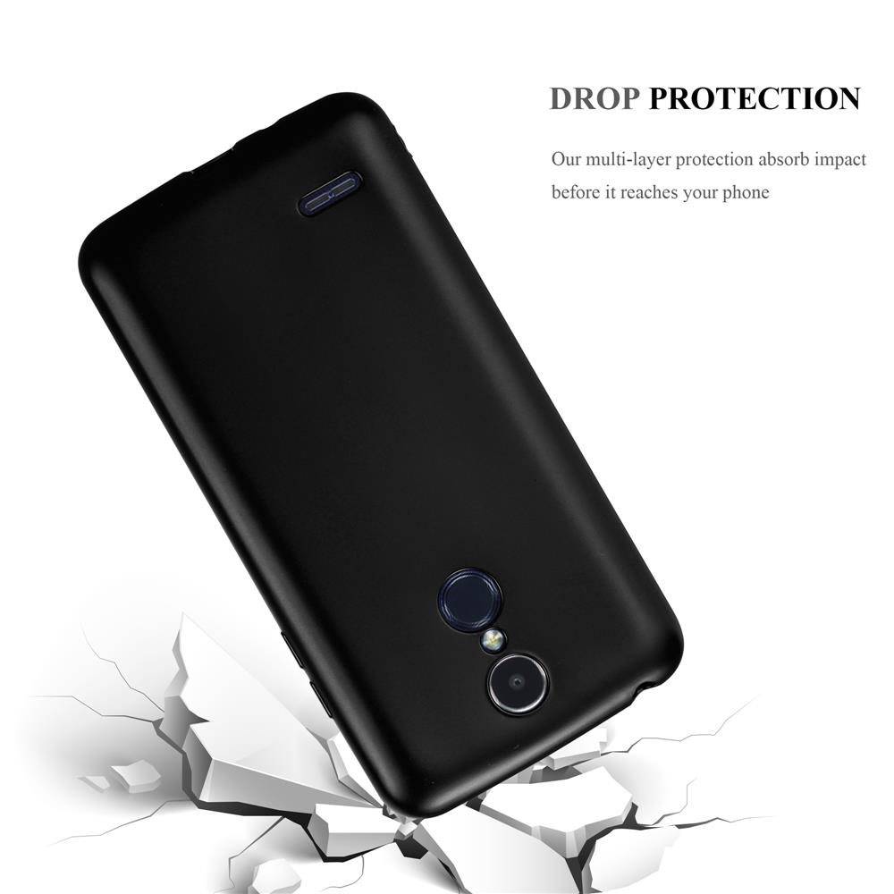 Cadorabo Schutzhülle für LG K8 2017 Hülle in Schwarz Handyhülle TPU Silikon Etui Cover Case