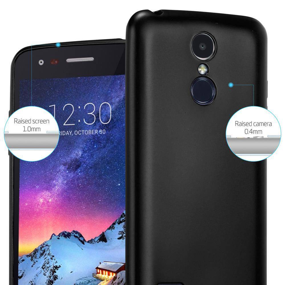 Cadorabo Schutzhülle für LG K8 2017 Hülle in Schwarz Handyhülle TPU Silikon Etui Cover Case