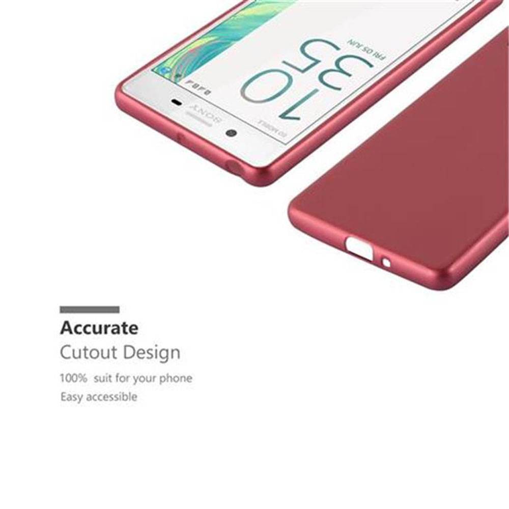 Cadorabo Schutzhülle für Sony Xperia X Hülle in Rot Handyhülle TPU Silikon Etui Cover Case