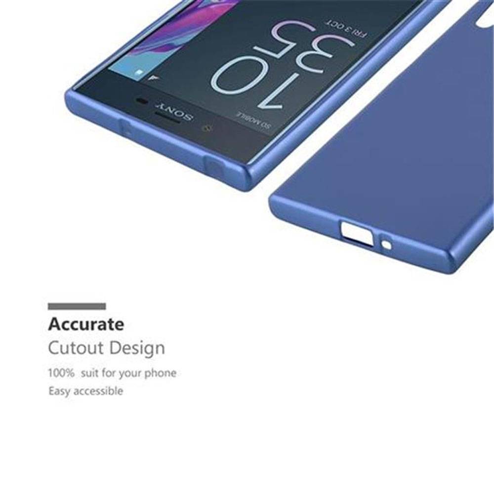 Cadorabo Schutzhülle für Sony Xperia XZ / XZs Hülle in Blau Handyhülle TPU Silikon Etui Cover Case