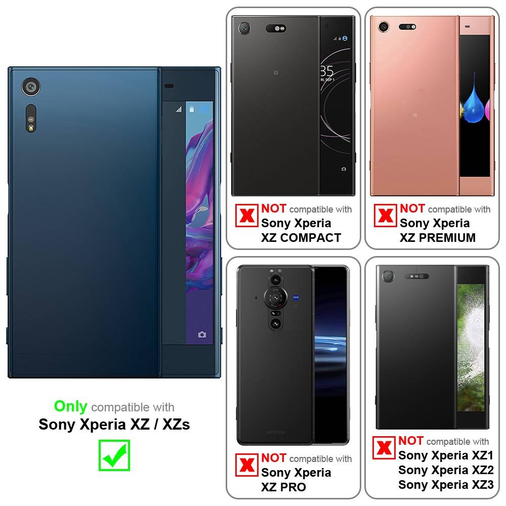 Cadorabo Schutzhülle für Sony Xperia XZ / XZs Hülle in Blau Handyhülle TPU Silikon Etui Cover Case