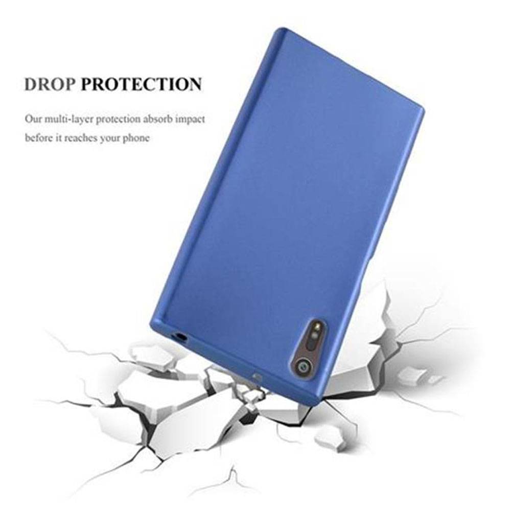 Cadorabo Schutzhülle für Sony Xperia XZ / XZs Hülle in Blau Handyhülle TPU Silikon Etui Cover Case