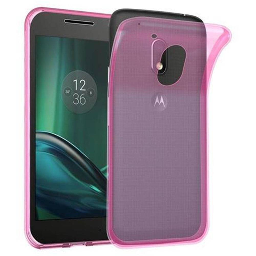 Cadorabo Hülle für Motorola MOTO G4 PLAY Schutz Hülle in Pink Schutzhülle TPU Silikon Cover Etui Case