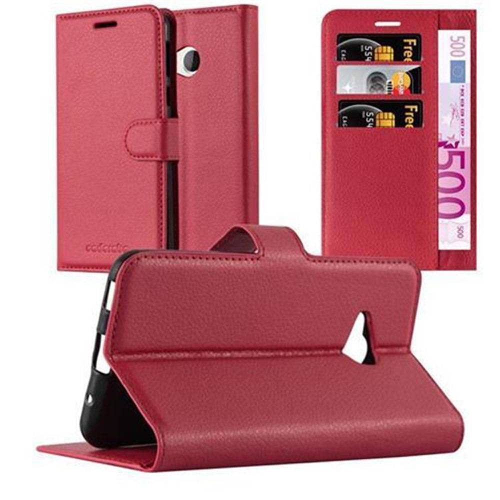 Cadorabo Hülle für HTC U PLAY Schutz Hülle in Rot Handyhülle Etui Case Cover Magnetverschluss