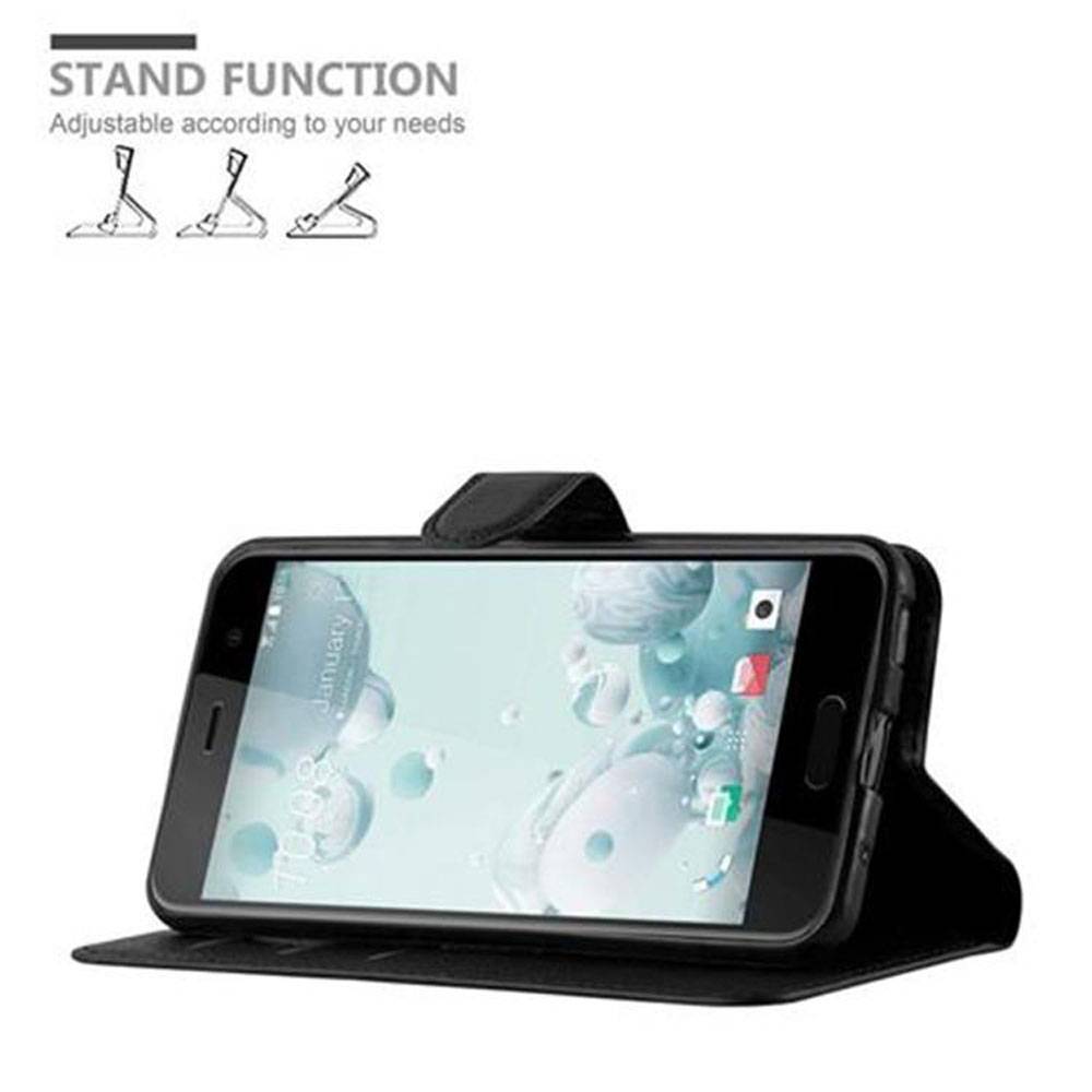 Cadorabo Hülle für HTC U PLAY Schutz Hülle in Schwarz Handyhülle Etui Case Cover Magnetverschluss