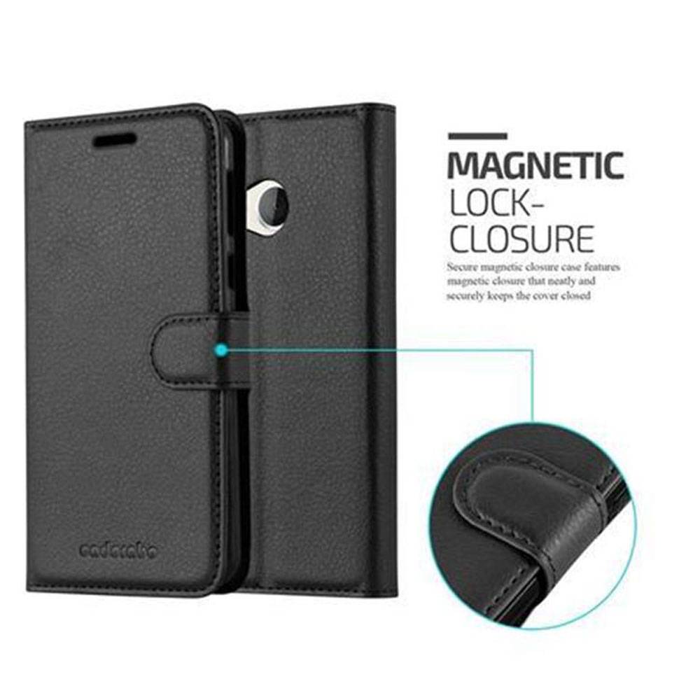 Cadorabo Hülle für HTC U PLAY Schutz Hülle in Schwarz Handyhülle Etui Case Cover Magnetverschluss