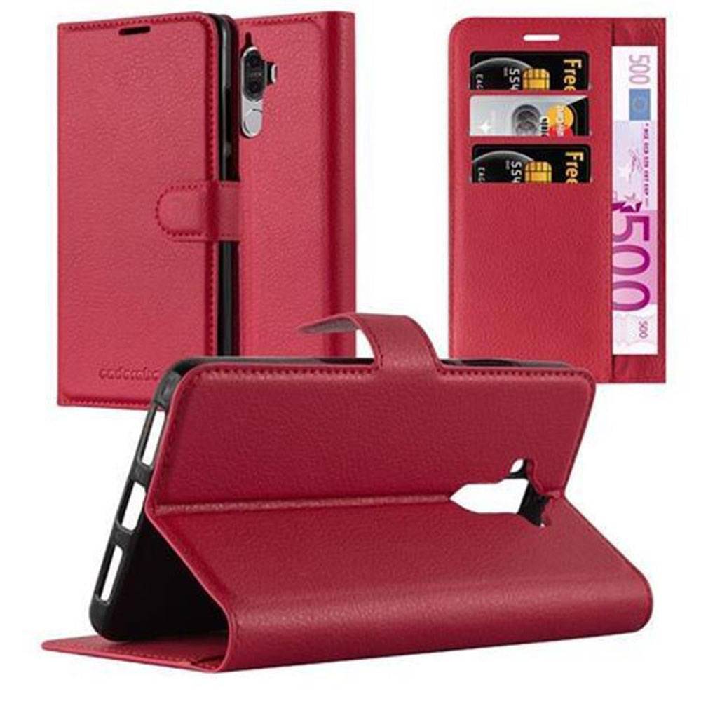 Cadorabo Hülle für Huawei MATE 9 Schutz Hülle in Rot Handyhülle Etui Case Cover Magnetverschluss