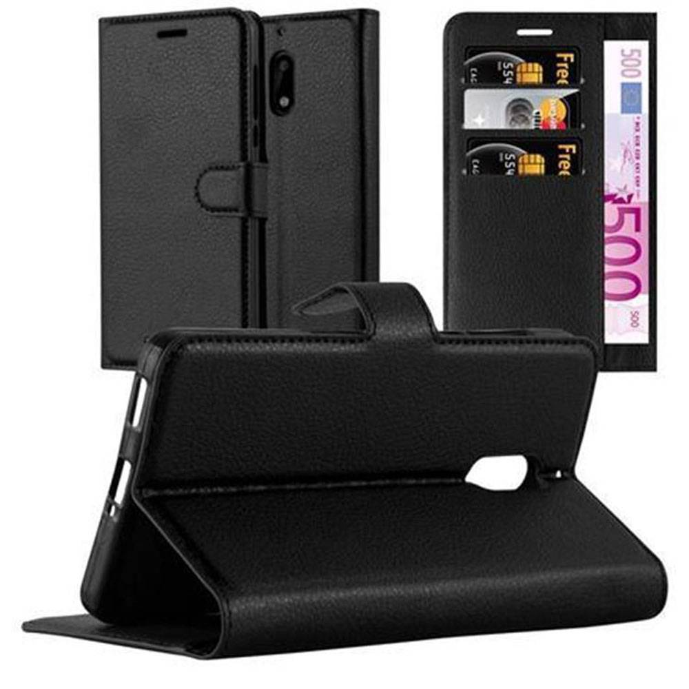 Cadorabo Hülle für Nokia 6 2017 Schutz Hülle in Schwarz Handyhülle Etui Case Cover Magnetverschluss