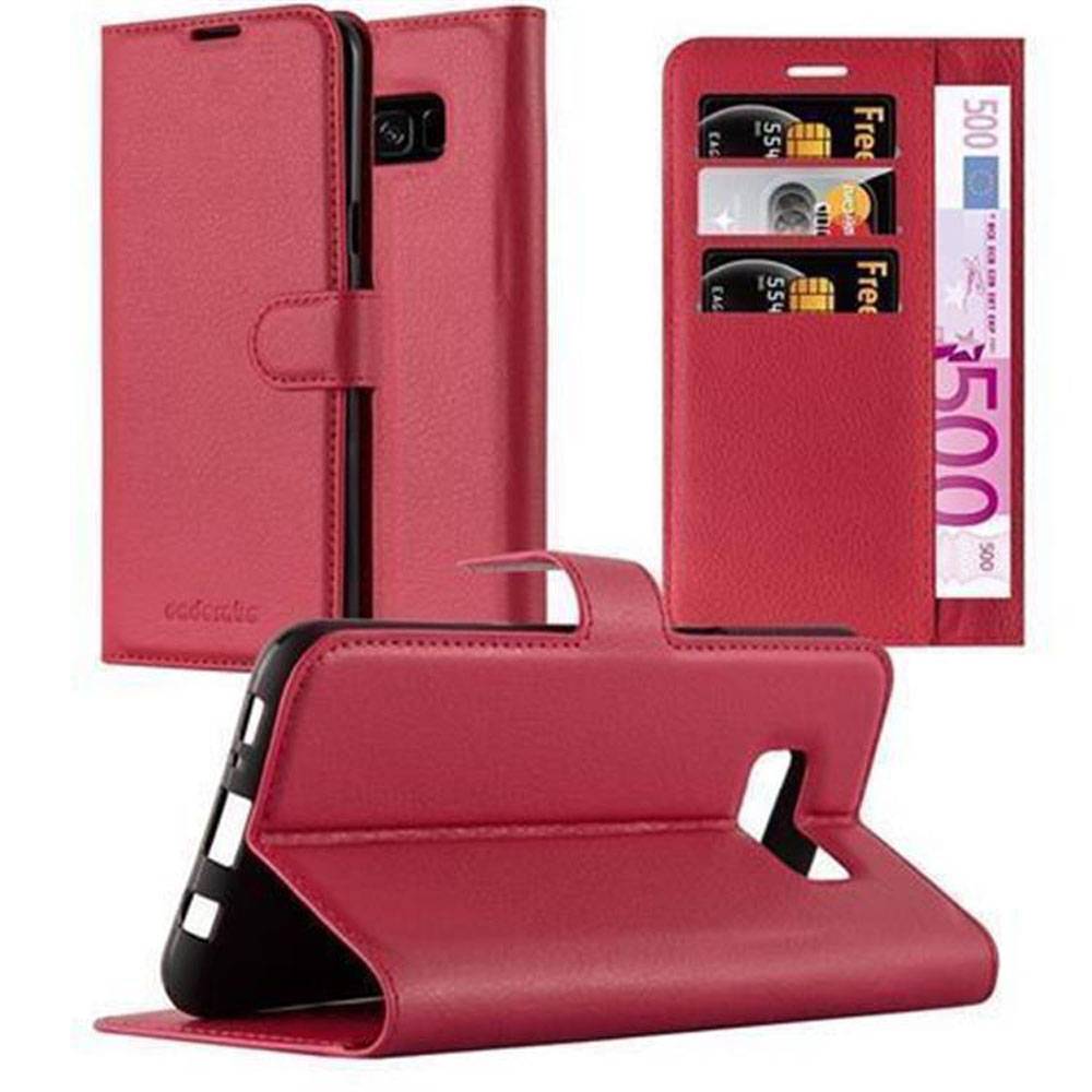 Cadorabo Hülle für Samsung Galaxy S8 Schutz Hülle in Rot Handyhülle Etui Case Cover Magnetverschluss